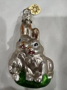 Christopher Radko ornaments Easter 2 Bunnies "Bosum Bunnies" - Picture 1 of 6