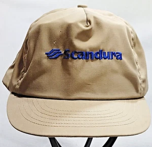 Vintage SCANDURA Logo hellbraun Trucker-Stil leichte Baumwolle Mütze Kappe breite Krempe - Bild 1 von 23