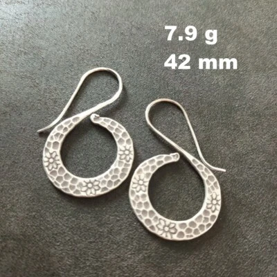 ARTISAN FINE SILVER EARRINGS WOMEN GIFT  Ethereal Elegance: Silver Drops A101 - Image 1 of 4