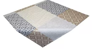 Tischdecke Mitteldecke modern beige grau Frühling Sommer Patchwork 75 x 75 cm - Bild 1 von 1