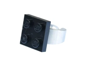 Baustein Ring Miniblings Fingerring Platte Plättchen Upcycling Spiel Spielzeug - Picture 1 of 5