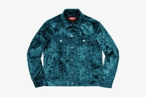 Supreme Fuzzy Pile Trucker Jacket Teal - Picture 1 of 4