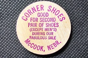 Scarpe Angolari Vintage Legno Nichel McCook Nebraska Rosso - Foto 1 di 2