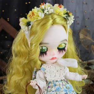 12" Blythe doll Nude hand-painted Watermelon Carving Lips Matte Face curly hair - Picture 1 of 6