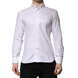 ANGELO NARDELLI Hemd weiß Langarm schmal Kleid formell 40/US15,75/M 130usd - Bild 1 von 9