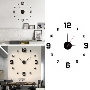 Quartz Duvar Saat Clock Mirror Stickers 3D DIY Luminous Wall Clock Modern Decor