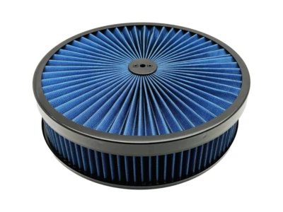 Juego de purificador de aire 14" x 3" Super Flow lavable azul extraflow Chevy Ford Mopar Foto 1 de 3