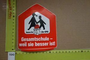 Alter Aufkleber Politik Partei JUSOS in der SPD Schule GESAMTSCHULE - Bild 1 von 2