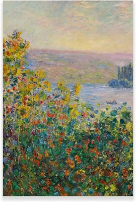 Póster en lienzo Flower Beds at theuil de Claude Monet - Arte moderno impresionista Foto 1 de 4