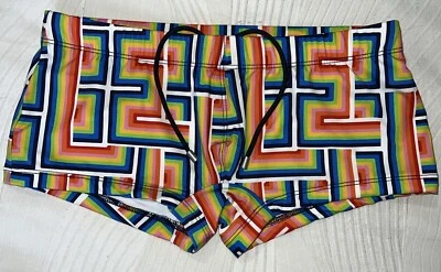 MUESTRA Baúl de Natación Mr Turk S Pequeño Nuevo sin Etiquetas Azul Rojo Blanco Negro Verde $158 Foto 1 de 4