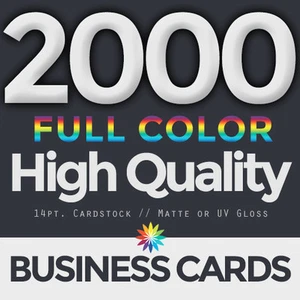 2000 Full Color Business Cards Both Sides FREE DESIGN & FREE SHIPPING - Picture 1 of 2