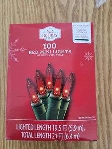 900 ct (100x9) RED Mini Bulb Christmas String Lights Holiday Time Green Wire - Picture 1 of 4