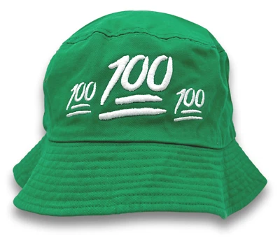 Boné balde chapéu 100 pontos emoji pescador caminhada ao ar livre boonie verão praia - Imagem 1 de 3