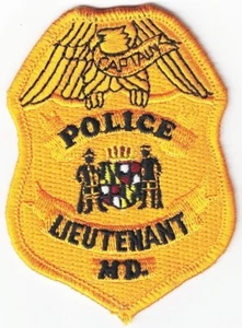 Maryland Police Captain breast patch  (approx. 3.5 x 2.5 inches) - Picture 1 of 1