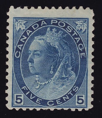 Canada Scott 79 Mint LH OG gum dist 1899  5c Blue Lot AB6013 bhmstamps - Image 1 of 2