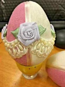 2 x Unique Easter Eggs Decorations ~ Victorian Style ~ Beautiful Boutique-Made - Bild 1 von 12