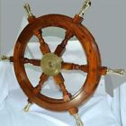 Ancienne roue nautique maritime en bois roue d'expédition vintage cadeau décoratif unique