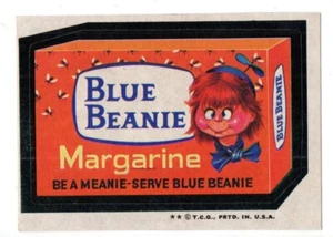 1973 Wacky Packages Serie 4 BLAUE BEANIE hellbrauner Rücken - Bild 1 von 2