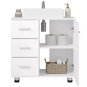 Waschbeckenunterschrank Unterschrank Badschrank mit Schubladen Ablage Badezimmer - Bild 1 von 12
