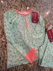 🌼Girls 18/20 Kit Beforever American Girl Pajama Set Puppy Print Green NWT - Picture 1 of 5