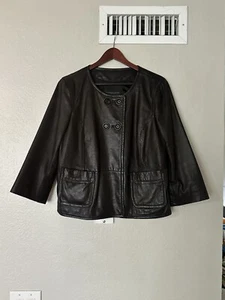 Vintage Classiques Entier Atelier Black Leather Jacket Womens Large - Picture 1 of 13
