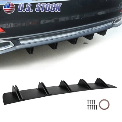 Rear Diffuser Shark Fins Bumper Splitter Chin Spoiler Lip Black For Chrysler 300 Foto 1 de 4