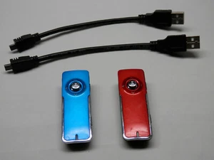 Coby MP550-1G 1GB Micro Clip MP3 Player Used - Qty. (2) Red/Blue - Picture 1 of 8