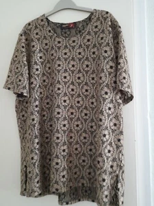 Gold And Black Floral Party Top Size 20 - Picture 1 of 2