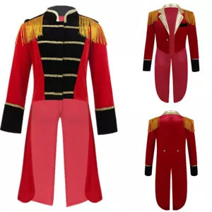 Kids Circus Jacket Double Breasted Tassels Tailcoat Boys Ringmaster Costume - Picture 1 of 33