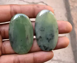 Natural AAA Nephrite Jade Oval Cabochon Handmade Loose Gemstone 56 Cts - Picture 1 of 8