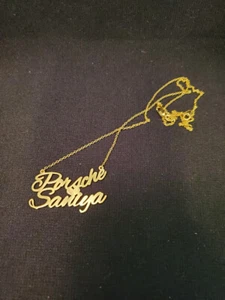 Yafeini Jewelers Name Yellow GP "Porsche 3 Saniya" Silver Necklace 20" (13079) - Picture 1 of 5