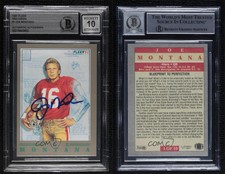 1991 Fleer Pro Vision Joe Montana #1 BAS Certified BAS Encased Auto HOF