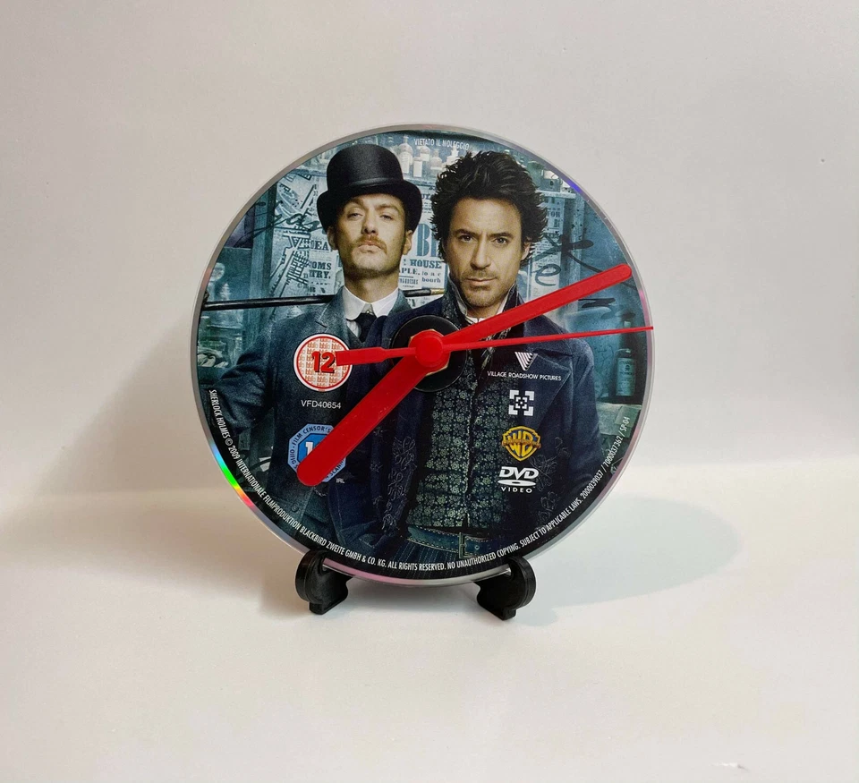 Sherlock Holmes  DVD CD CLOCK Upcycled Gift Idea  - Image 1 of 1