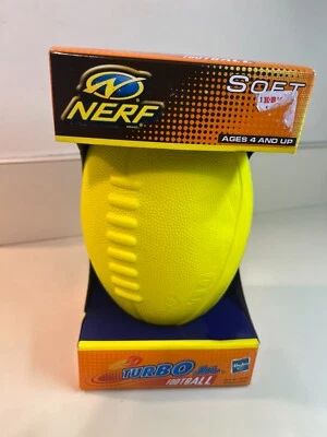 New Old Stock- Nerf Sports Turbo Jr. Mini Football Black & Yellow Soft Vintage - Image 1 of 4