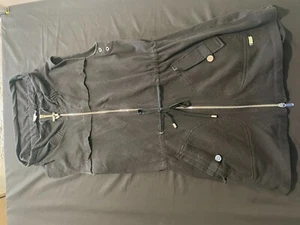 ANNE KLEIN SPORT XL  BLACK ZIP SLEEVELESS MIDI COTTON DRESS - Picture 1 of 6