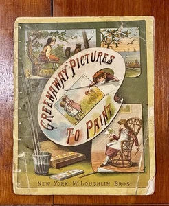Antique c1890 Kate Greenway Painting Book, McLoughlin Brothers - Picture 1 of 24