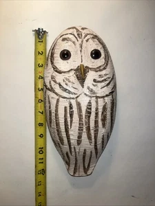 barred owl decoy glass eye crow rodent hunting vintage - Picture 1 of 22