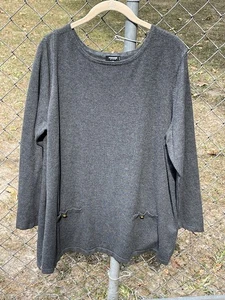 Top tunica donna Premise Studio taglia 2XL maglia grigia LS - Foto 1 di 4