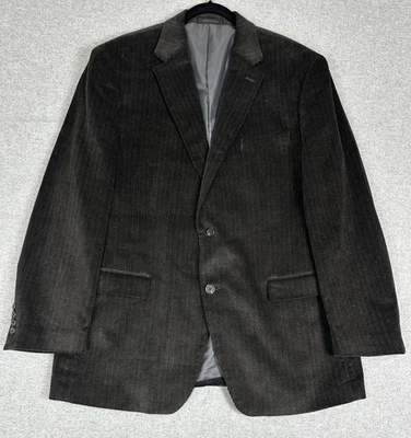Chaps Blazer Mens 44R Brown Herringbone Corduroy Sport Coat Jacket Two Button - Image 1 of 4
