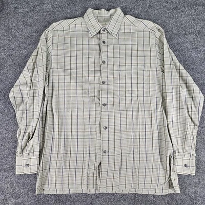 Camisa Ermenegildo Zegna Para Hombre Grande Beige Azul Cuadros Vestido Italiano Abotonada Foto 1 de 4