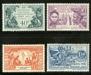Ubangi Shari 1931 Scott #82-85 Mint Lightly Hinged Set - Bild 1 von 1
