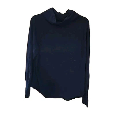 Joie Navy Blue Long Sleeve Preppy Cowl Neck Cashmere Blend Sweater Woman Large - Image 1 of 4