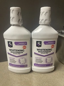 2 Whitening Mouthwash Alcohol Free 16.9 FL Oz Compare To Crest 3D White - Picture 1 of 2