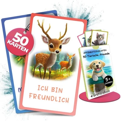 Affirmationskarten Kinder 50 Stk I Gefühlskarten für Kinder I Motivationskarten - Bild 1 von 4