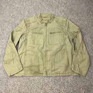 Guess Jacke Herren XL grün Baumwolle Moto Field Stehkragen Reißverschlusstaschen Utility - Bild 1 von 19