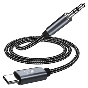 USB C to 3.5mm Audio Aux Jack Cable, 16 Bit Type C to Auxiliary Headphone Cable - Picture 1 of 6