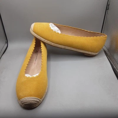 Isaac Mizrahi Espadrille平底女式8M黄色第戎麂皮绒A236 — 第 1/4 张图片