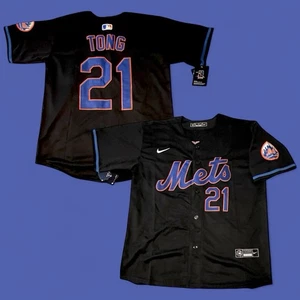 Jonah Tong New York Mets #21 Black Alternate NY Jersey MLB NEW Fully Stitched - Picture 1 of 4