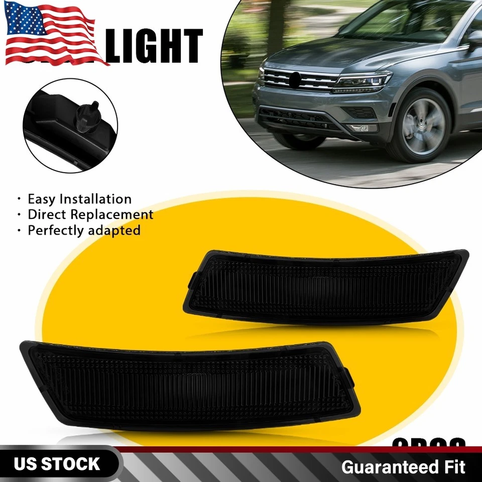 Пара дымчатых габаритных огней для водителя и пассажира Volkswagen Tiguan 2018-2023 годов выпуска - Изображение 1 из 4