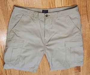LEVI'S LEVI STRAUSS DOS CABALLOS ~ PANTALONES CORTOS CARGO CAQUI RIPSTOP ~ PARA HOMBRE 38 W EXCELENTE ESTADO - Imagen 1 de 11
